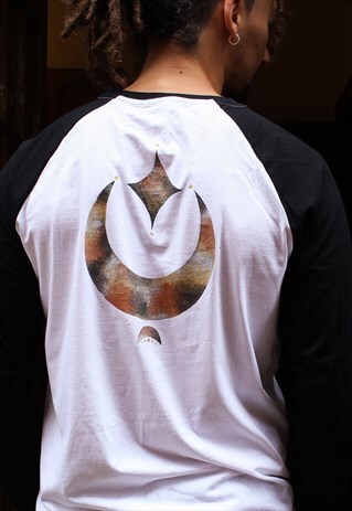 HANDPAINTED SUN & MOON BASEBALL JERSEY