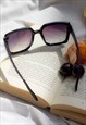 BLACK BUTTERFLY SQUARE DESIGNER MONOGRAM SUNGLASSES
