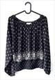 PEASANT COLD SHOULDER LOOSE SLOUCHY BLOUSE TOP S