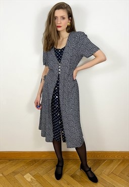 Floral Midi Short Sleeve Button Up Tea Dress, Spring Dress