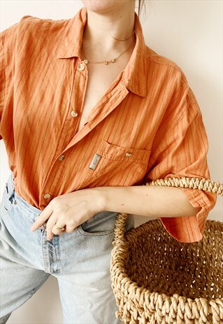 VINTAGE 90S COLUMBIA STRIPED UNISEX SHIRT BLOUSE TOP