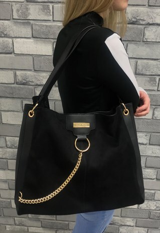 faux suede shoulder bag