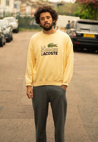 VINTAGE LA CHEMISE LACOSTE SWEATSHIRT IN A LEMON YELLOW