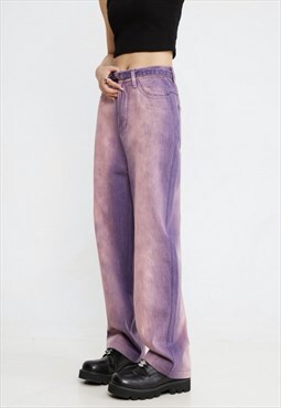 Women's Purple Gradient Jeans S VOL.4