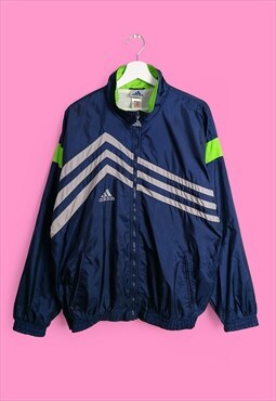 Vintage 90's Adidas Unisex Shell Track Jacket Green Blue