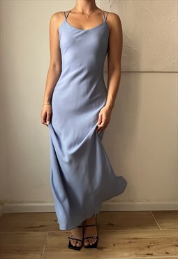 Vintage beautiful maxi dress in sky blue