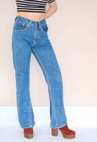 VINTAGE 907 TWIST BUTTON UP KICK FLARE LEVI'S JEANS