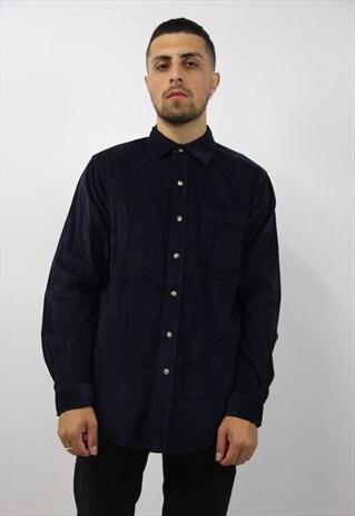 VINTAGE CORD NAVY SHIRT