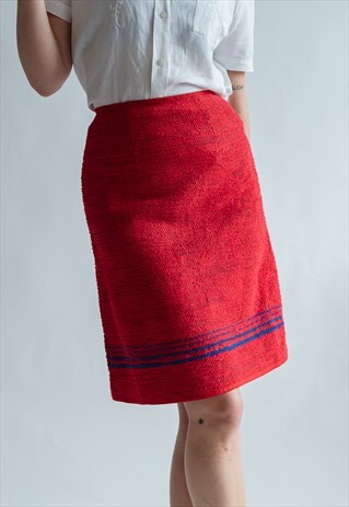 VINTAGE 80S MIDI RED GOBELIN SKIRT