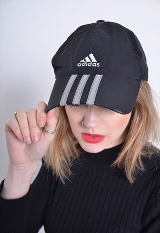 VINTAGE ADIDAS BASEBALL CAP HAT BLACK