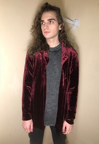 VINTAGE BORDEAUX VELVET SHIRT