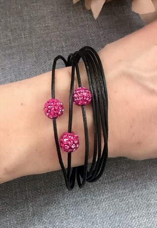 PINK DIAMONTE MAGNETIC CORD BRACELET