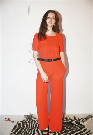 RARE BCBG MAX AZARIA BLOOD ORANGE JUMPSUIT