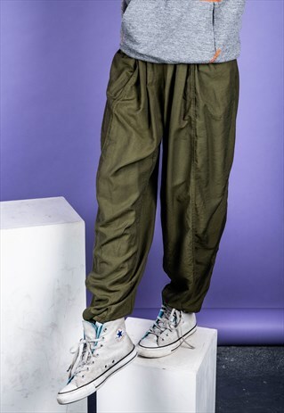 VINTAGE 1990S HIGH-WAISTED TROUSER IN KHAKI