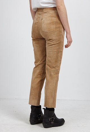 VINTAGE BROWN LEATHER TROUSERS BOTTOMS
