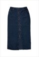 Vintage Y2K 00s navy maxi denim skirt with lace-up front