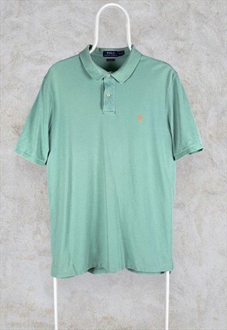 Green Ralph Lauren Polo Shirt Short Sleeve Classic Fit M