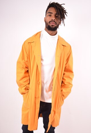 YVES SAINT LAURENT MENS VINTAGE COAT MEDIUM ORANGE 90S