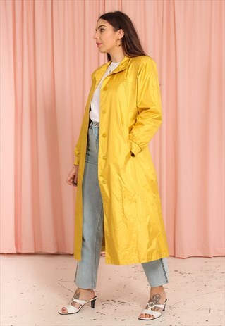 VINTAGE 90S TRENCH COAT IN YELLOW