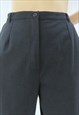 80S VINTAGE BLACK HIGH WAISTED TROUSERS (SIZE XXL)