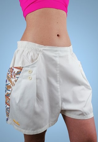 ELLESSE 80'S 90'S SUMMER WHITE TENNIS COTTON SHORTS RETRO