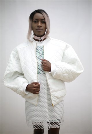 ALL WHITE BOMBER JACKET