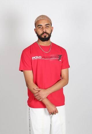 VINTAGE RALPH LAUREN POLO JEANS T-SHIRT RED
