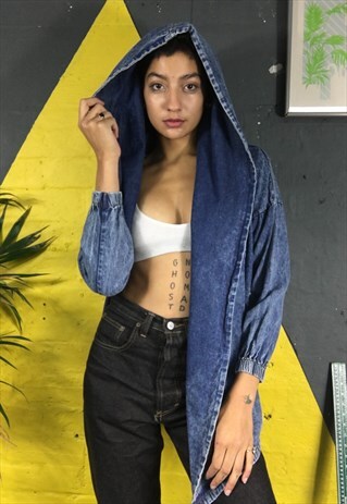 UNUSUAL HOODED DENIM JACKET