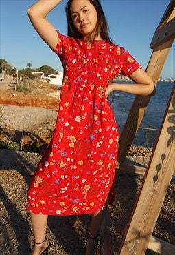 Red Floral Dress