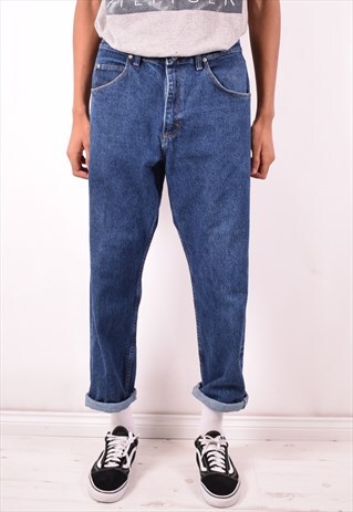 WRANGLER MENS VINTAGE JEANS W34 L30 BLUE 90S