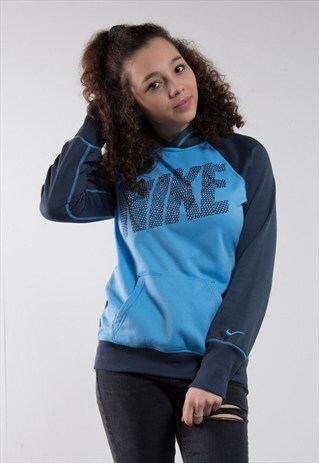 NIKE BLUE HOODED SWEATSHIRT HOODIE