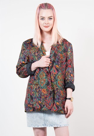 VINTAGE PAISLEY PATTERNED LIGHTWEIGHT BLAZER