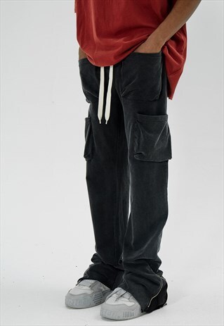 Black Cargo pants trousers Sweatpants