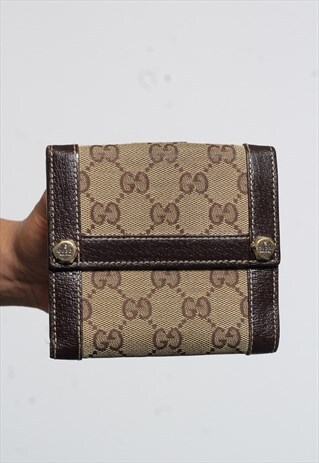 VINTAGE RARE GUCCI GG MONOGRAM WALLET BROWN