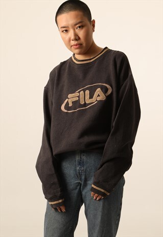 VINTAGE FILA EMBROIDERED SPELL OUT SWEATSHIRT