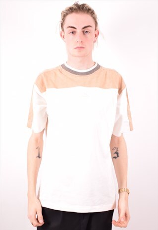 KAPPA MENS VINTAGE T-SHIRT TOP MEDIUM WHITE 90S