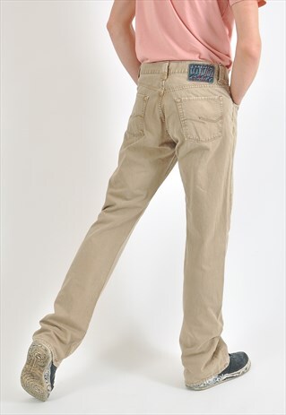VINTAGE 90'S FLARES JEANS IN BEIGE