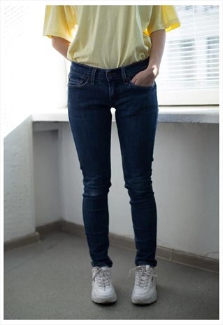 VINTAGE 90'S BLUE SLIM LOW WAIST JEANS