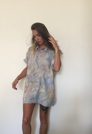 CRAZY PATTERNED VINTAGE RETRO OVERSIZED SHIRT