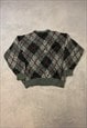 VINTAGE KNITTED JUMPER ARGYLE PATTERNED GRANDAD SWEATER