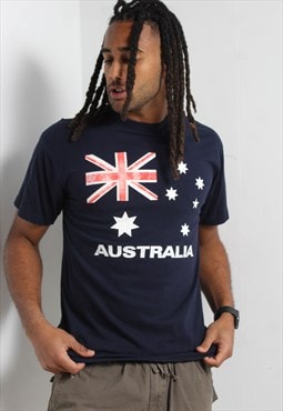 Vinage Australia Tourist Print T-Shirt Blue