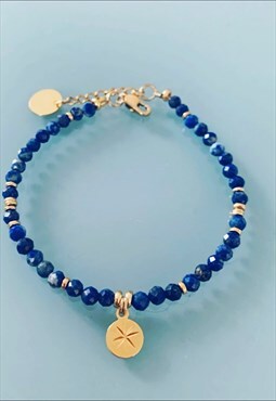 Lapis lazuli beaded bracelet gift idea for women