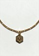 GEOMETRIC INITIAL PENDANT NECKLACE GOLD PLATED
