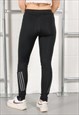 VINTAGE ADIDAS GYM LEGGINGS IN BLACK SPORTS TIGHTS MEDIUM