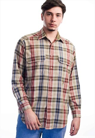 VINTAGE TOMMY HILFIGER LOGO FLANNEL SHIRT 90S S 10.9