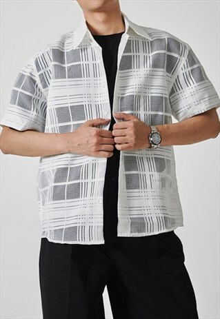 Men's plaid cutout layer shirt SS2023 VOL.2