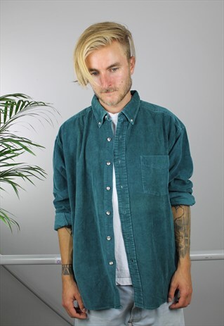 TURQUOISE CORDUROY SHIRT