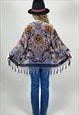 VINTAGE STYLE NEW LADIES KIMONO GREY VELVET FLORAL PRINT