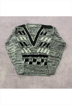 Vintage abstract knitted jumper Men's XL