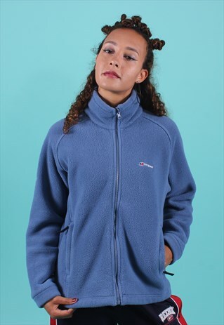 BLUE BERGHAUS ZIP-UP EMBROIDERED FLEECE